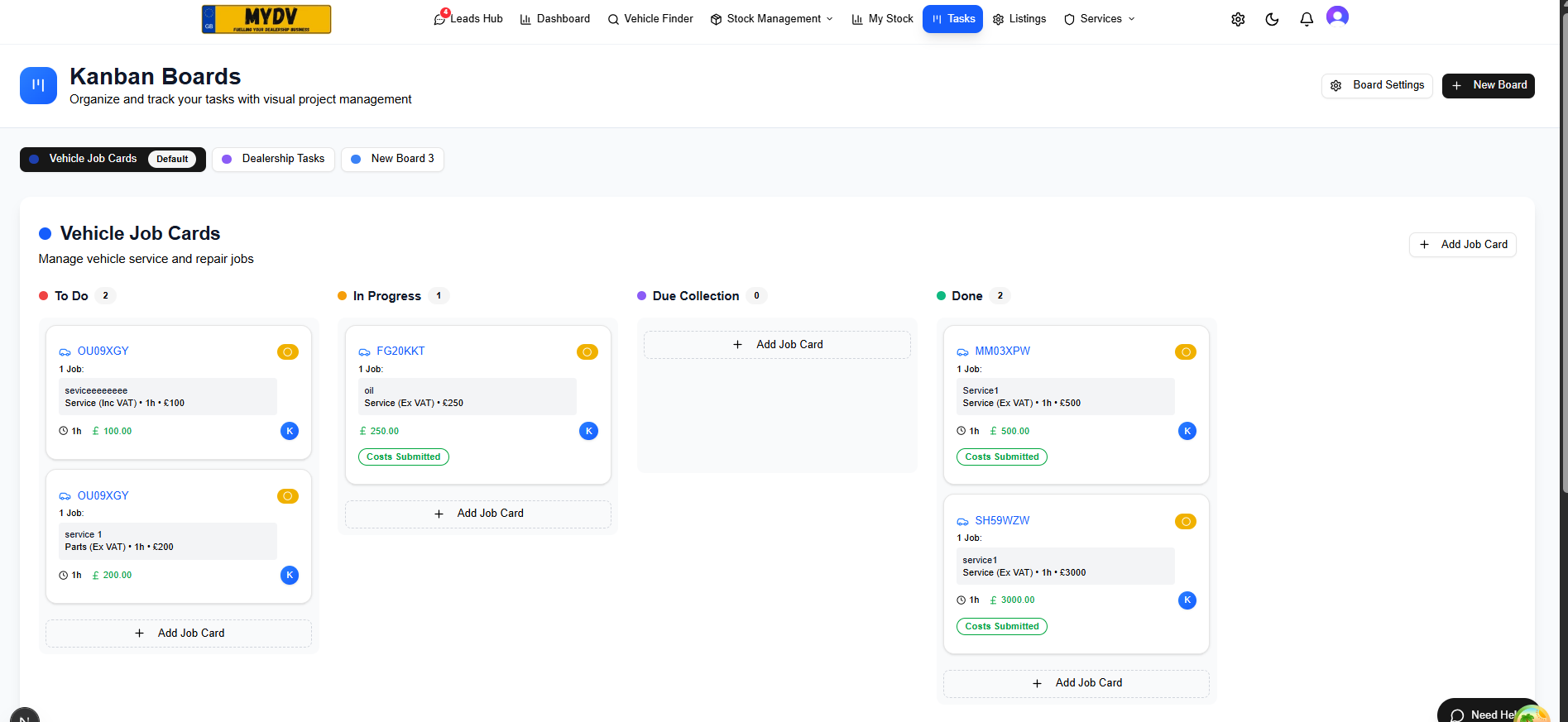 Dealership Dashboard Preview